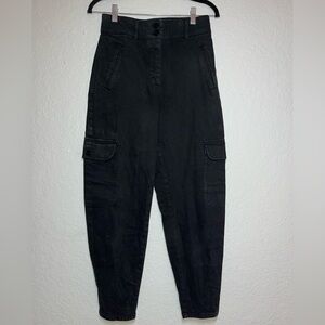 Wilfred Free Aritzia High Rise Modern denim Cargo Pants Women's size 6 black